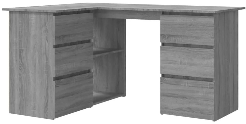 vidaXL Γραφείο Γωνιακό Γκρι Sonoma 145x100x76 εκ. Επεξεργασμένο Ξύλο