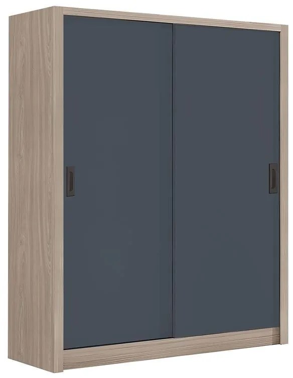 VANITY Ντουλάπα Δίφυλλη - Συρόμενη, Αποχρώσεων Sonoma Oak & Grey