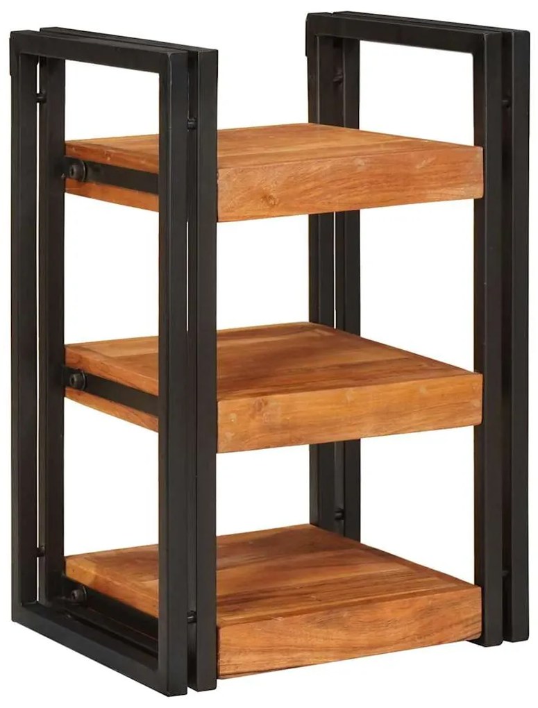 vidaXL Κομοδίνο Καφέ και μαύρο 38 x 33 x 58 εκ. Σταθερό Ξύλο Ακακίας
