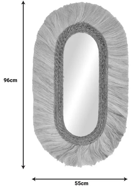 Καθρέπτης Nabore Inart abaca σε φυσικό χρώμα 55x4x96εκ 55x4x96 εκ.