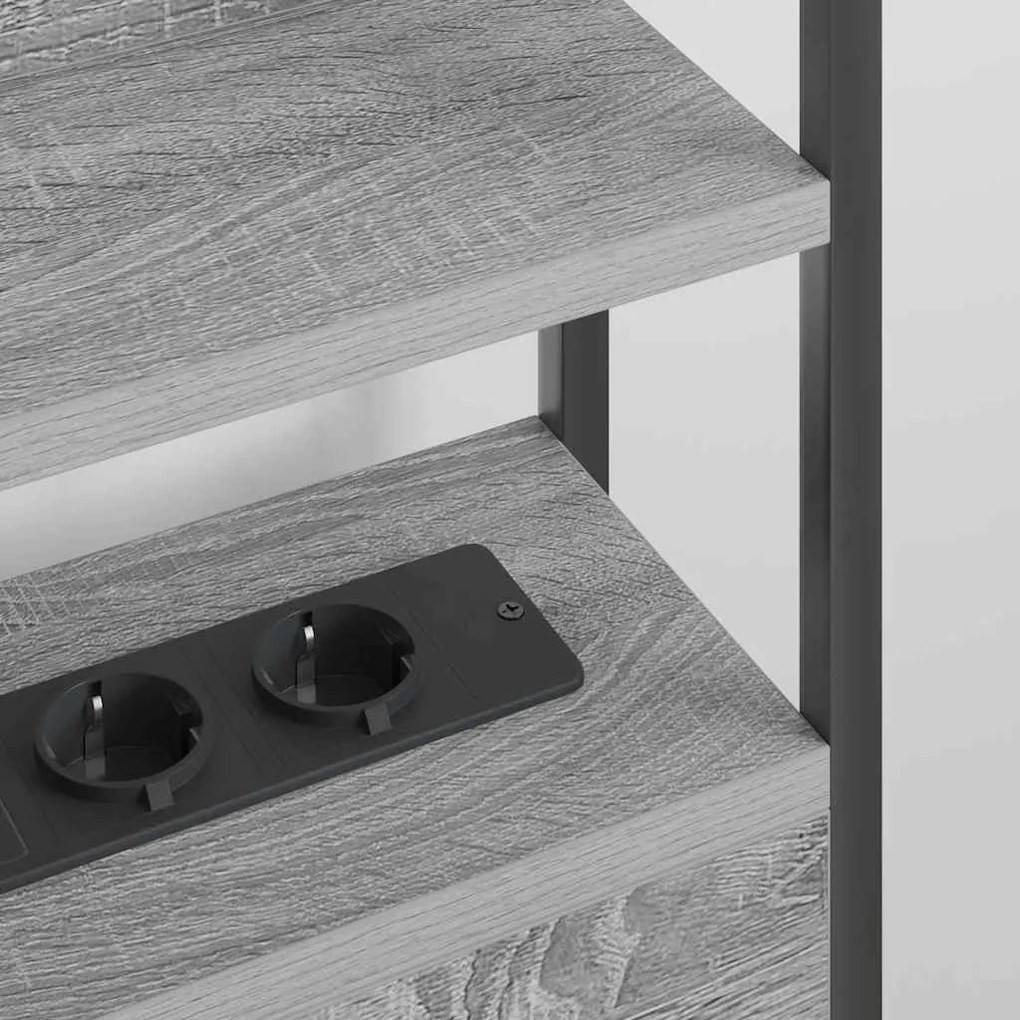 vidaXL Κεφαλάρι με ράφι Γκρι sonoma 120 cm Επεξεργασμένο ξύλο