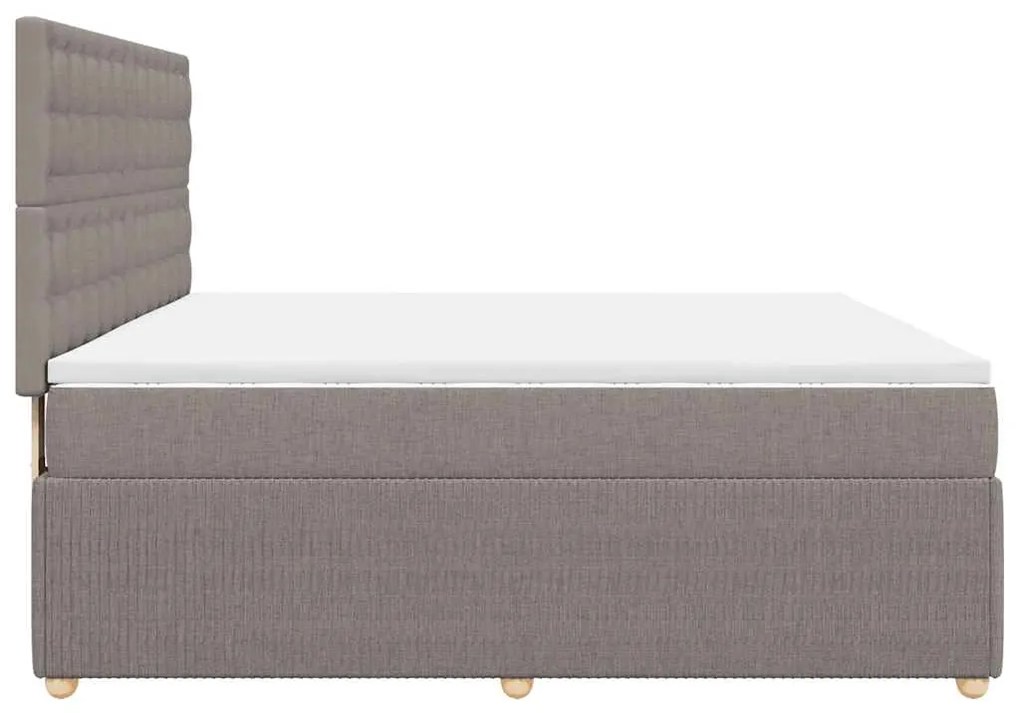 vidaXL Κρεβάτι Boxspring με Στρώμα Taupe 180x200 εκ. Υφασμάτινο