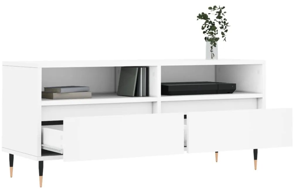 vidaXL Έπιπλο Τηλεόρασης Λευκό 100x34,5x44,5 εκ. Επεξεργασμένο Ξύλο