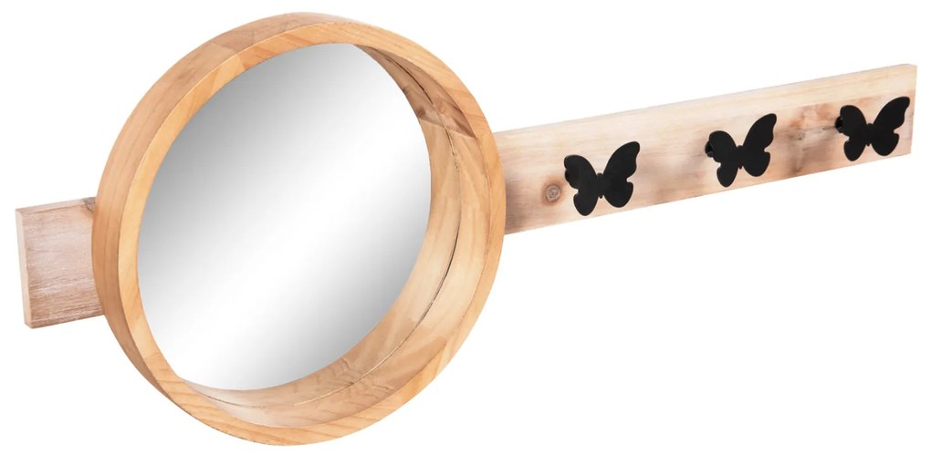 ΚΑΘΡΕΠΤΗΣ ΤΟΙΧΟΥ ΣΤΡΟΓΓΥΛΟΣ SCUTTLE HM4222 FIR WOOD&amp;MDF-BLACK METAL 80x6,5x30,5Υεκ.