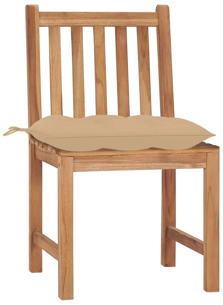 vidaXL Καρέκλες Κήπου 4 τεμ. από Μασίφ Ξύλο Teak με Μαξιλάρια