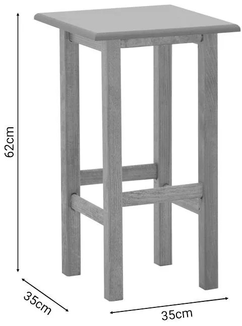 Βοηθητικό τραπέζι Bajok μασίφ ξύλο οξιάς με επιφάνεια mdf λούστρο καρυδί 35x35x62εκ 35x35x62 εκ.
