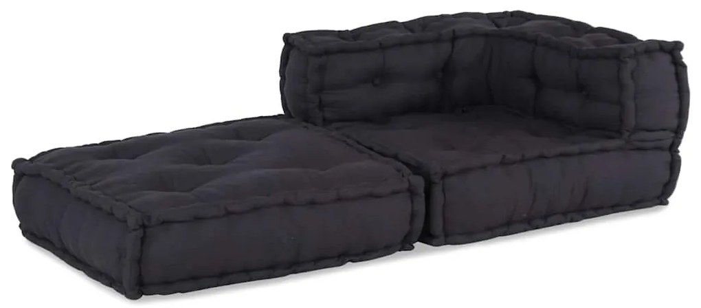 Modular Pouffe Anthracite 70x70x54 ύφασμα - Ανθρακί