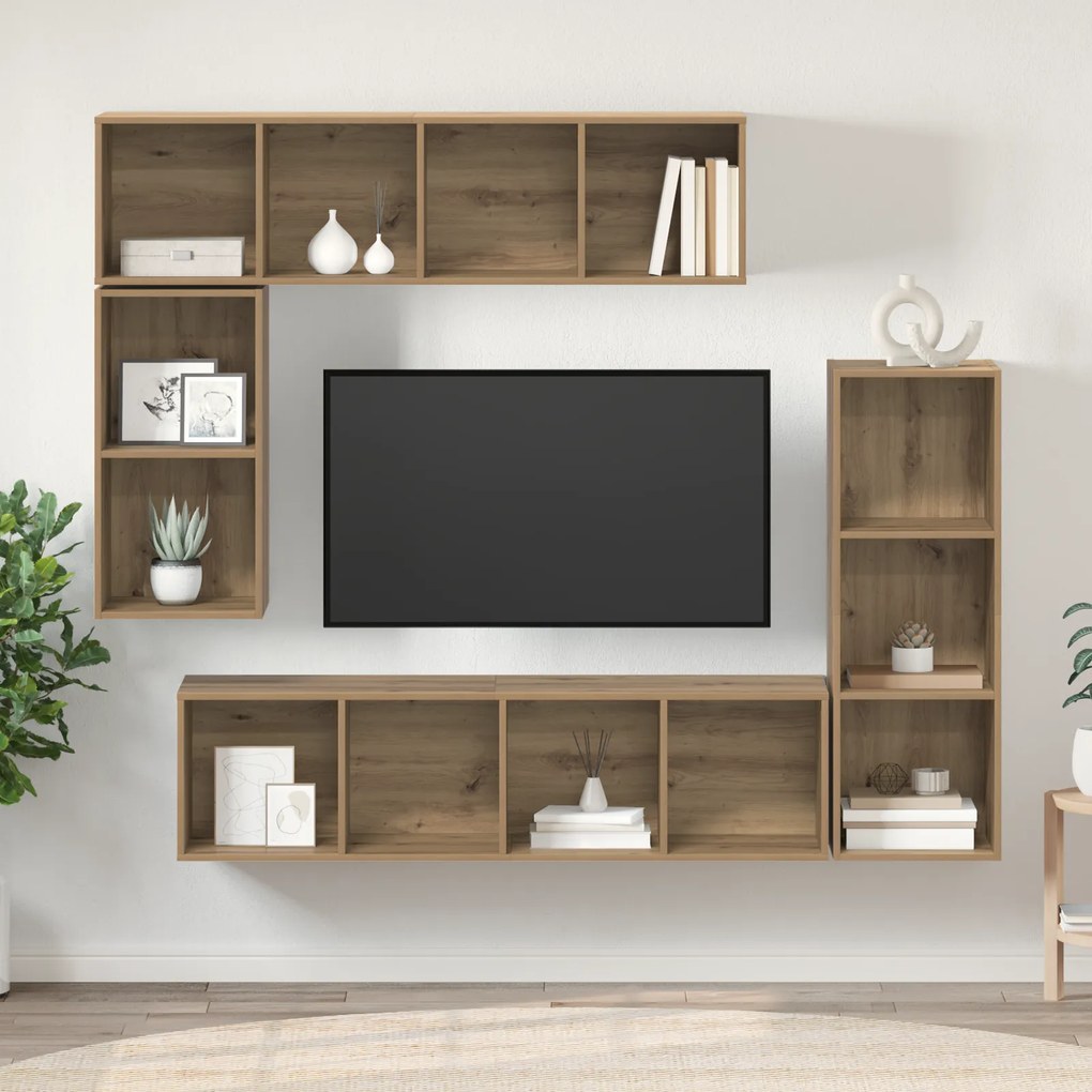 vidaXL Σετ επίπλου τηλεόρασης 4 pcs artisan δρυς Επεξεργασμένο ξύλο
