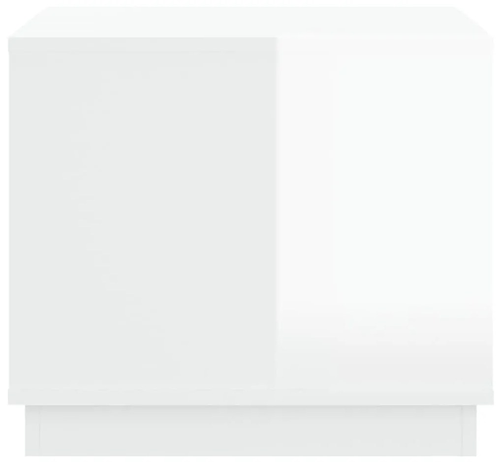Τραπεζάκι Σαλονιού Γυαλ. Λευκό 51x50x44 εκ. Επεξεργ. Ξύλο - Λευκό