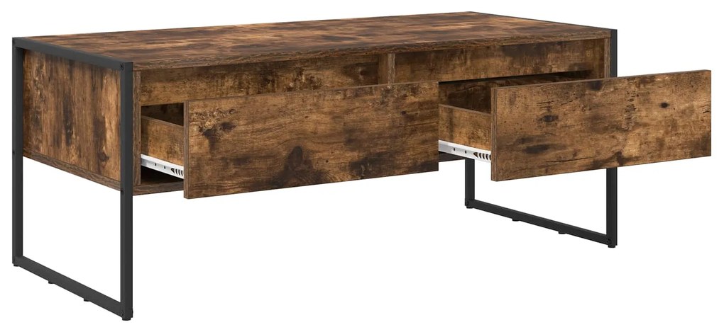 vidaXL Τραπεζάκι σαλονιού με συρτάρι Καπνιστό Δρύς 100 x 46 x 40 εκ