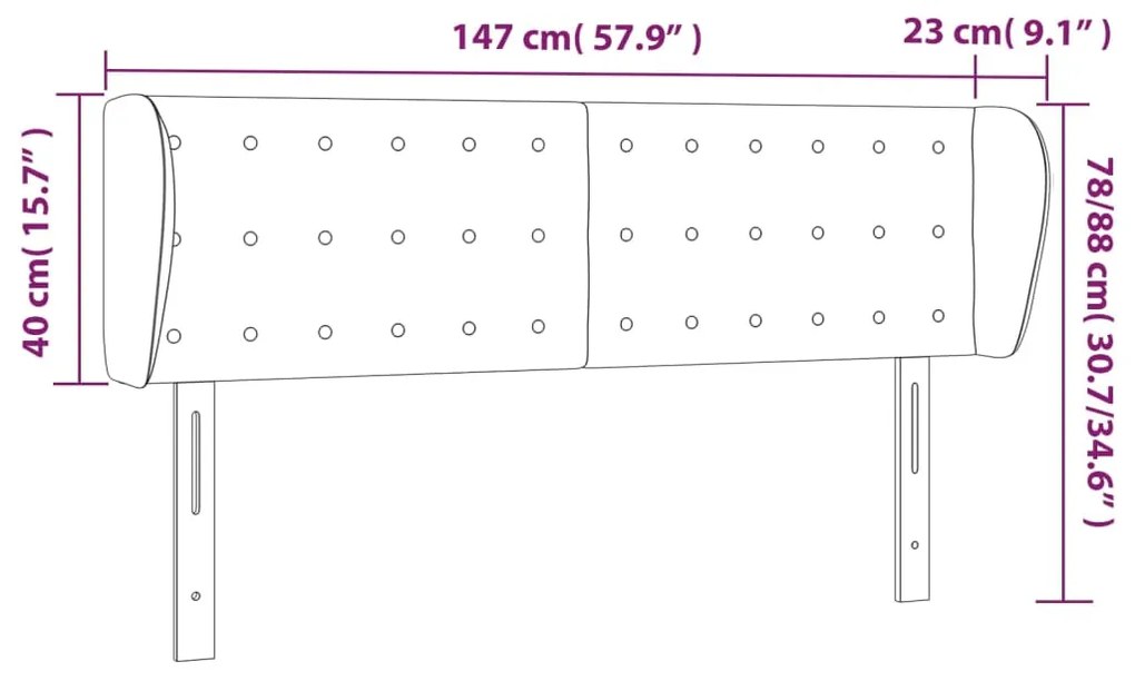 Κεφαλάρι με Πτερύγια Σκούρο Πράσινο 147x23x78/88 εκ. Βελούδινο 3117629