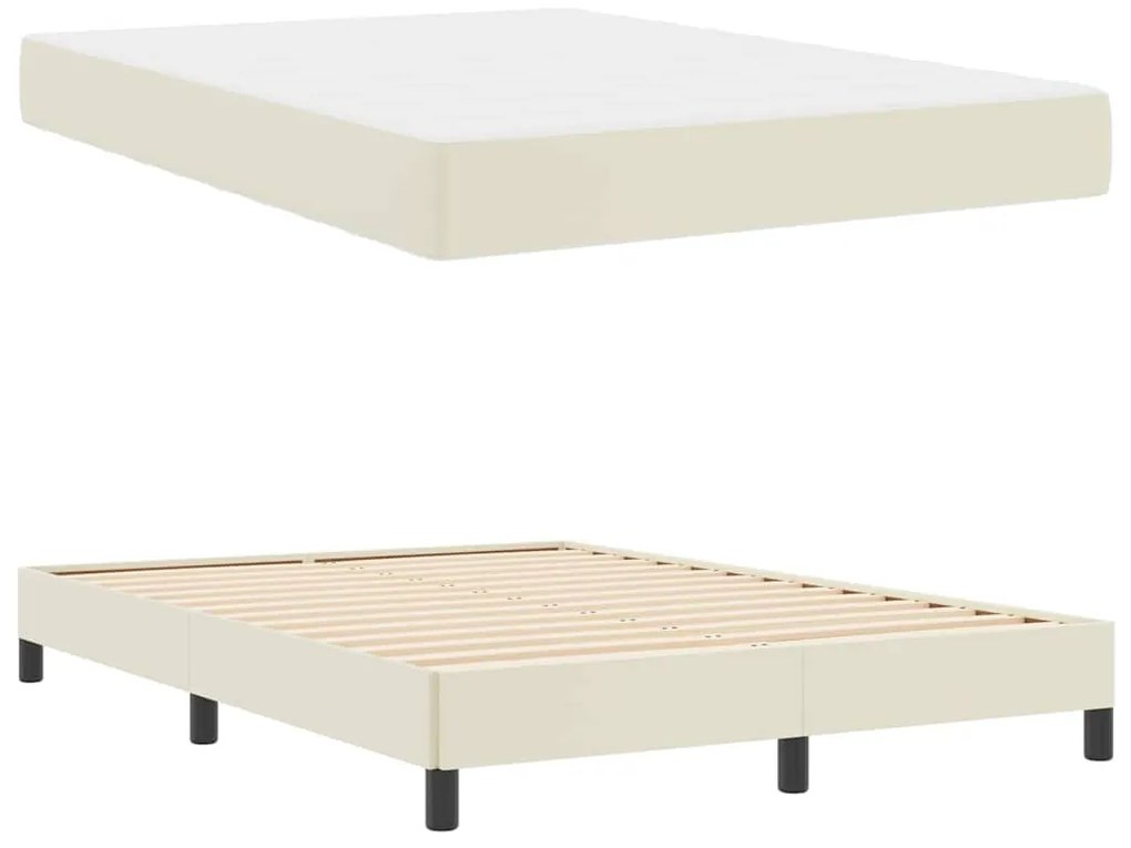 vidaXL Κρεβάτι Άλλο Κρεμ 140 x 190 cm Τεχνητό δέρμα