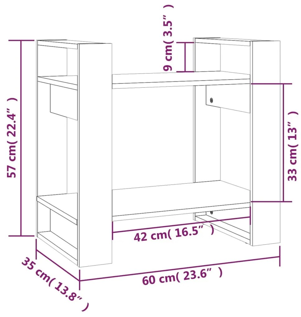 ΒΙΒΛΙΟΘΗΚΗ/ΔΙΑΧΩΡΙΣΤΙΚΟ ΧΩΡΟΥ ΜΑΥΡΟ 60X35X57 ΕΚ. ΜΑΣΙΦ ΠΕΥΚΟ 813878