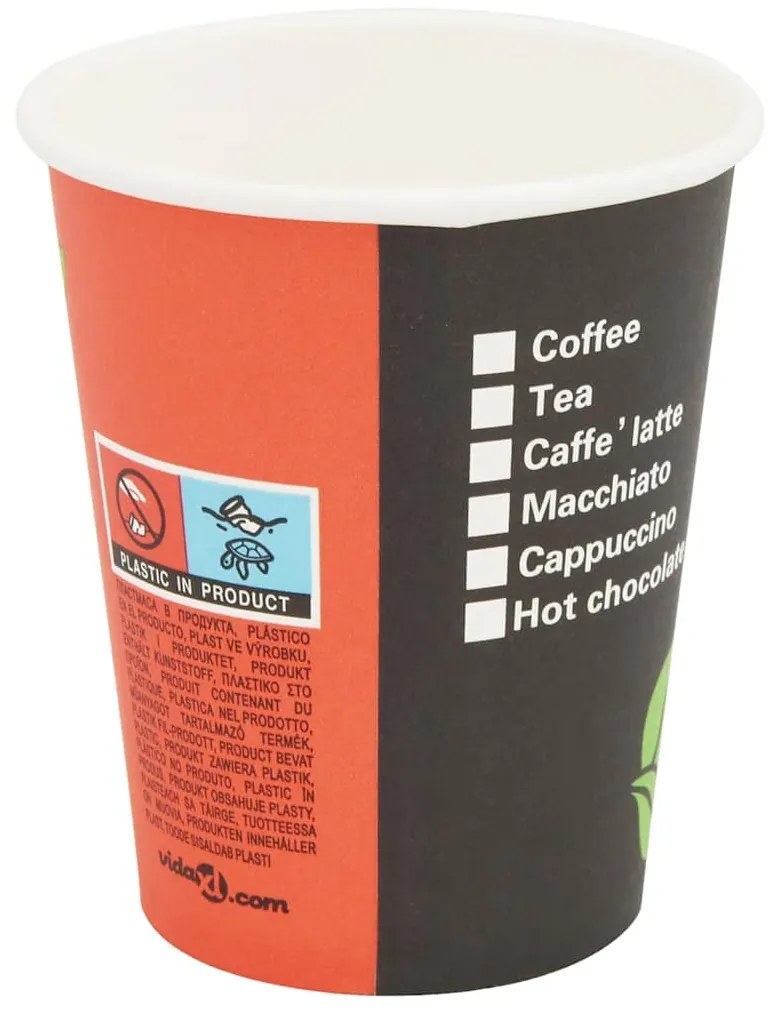 vidaXL Ποτήρια Καφέ μιας Χρήσης 1000 τεμ. 240 ml (8 oz) Χάρτινα