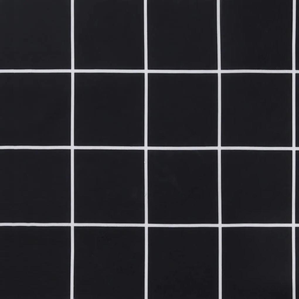 Μαξιλάρι Πάγκου Κήπου Μαύρο Καρό 120x50x3 εκ. Ύφασμα Oxford - Μαύρο