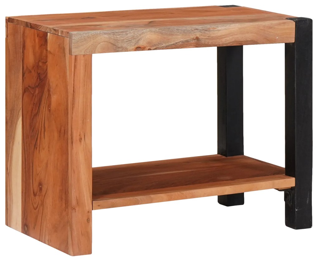 vidaXL Βιβλιοθήκη Καφέ, Μαύρο 50 x 30 x 40 εκ. Στερεό Ξύλο Ακακίας