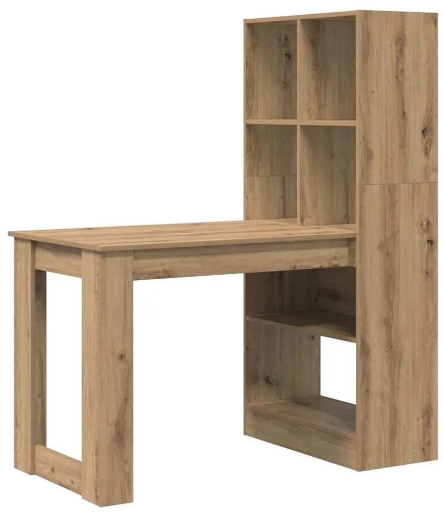 vidaXL Γραφείο artisan δρυς 122 x 67 x 145 εκ. Επεξεργασμένο ξύλο