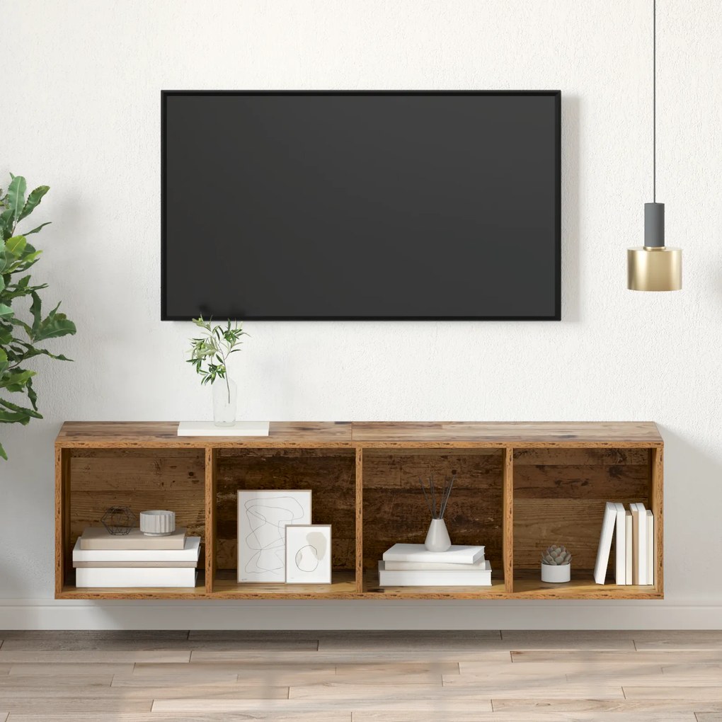 vidaXL Ντουλάπι TV Παλαιό ξύλο 37 x 37 x 142.5 εκ Επεξεργασμένο ξύλο