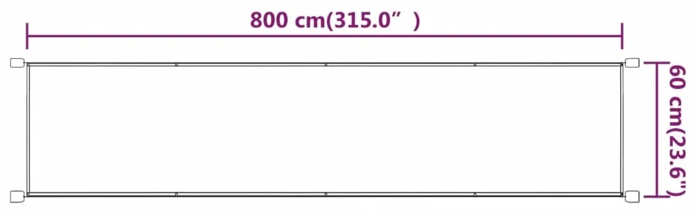 vidaXL Τέντα Κάθετη Taupe 60 x 800 εκ. από Ύφασμα Oxford