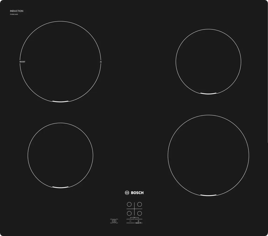 Bosch PUG611AA5E Επαγωγική Εστία Αυτόνομη με Λειτουργία Κλειδώματος 59.2x52.2εκ., Μαύρη