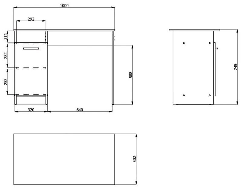 Γραφείο Rey Sonoma 100x50x74,5 εκ. 100x50x74.5 εκ.