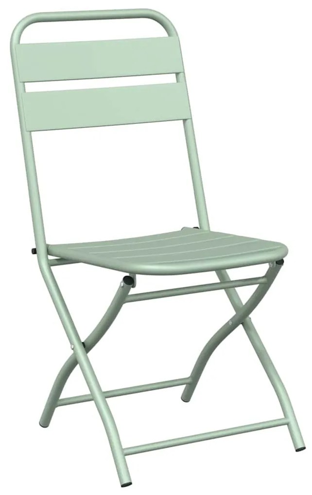vidaXL Πτυσσόμενη Καρέκλα Κήπου 2 pcs Πράσινο 55 x 56.5 x 91εκ Ατσάλι