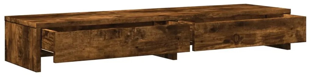 vidaXL Βάση Οθόνης με Συρτάρια Καπνιστή Δρυς 100x27x15εκ Επεξεργ. Ξύλο