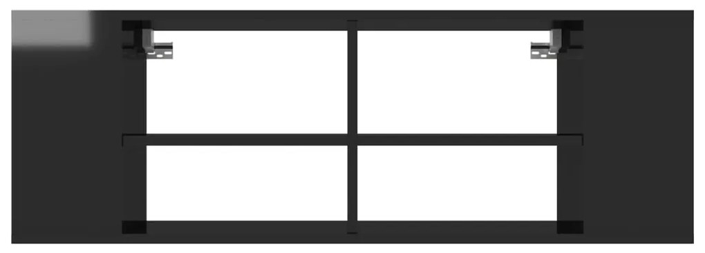 vidaXL Έπιπλο Τηλεόρασης Κρεμαστό Γυαλ. Μαύρο 102x35x35 εκ Επεξ. Ξύλο