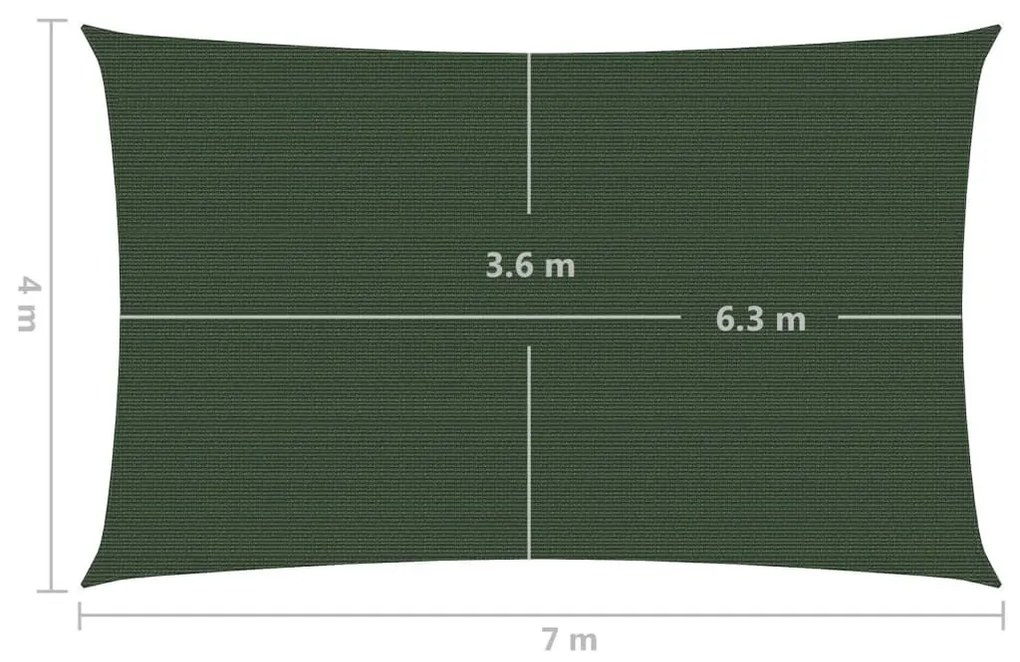 Πανί Σκίασης Σκούρο Πράσινο 4 x 7 μ. από HDPE 160 γρ./μ² - Πράσινο