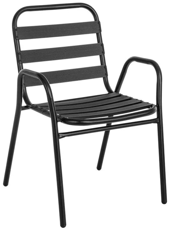 Σετ κήπου - Τραπεζαρία Valor - Sussie 5 τεμ. μέταλλο μαύρο - γυαλί 110x60x70 εκ. 110x60x70 εκ.