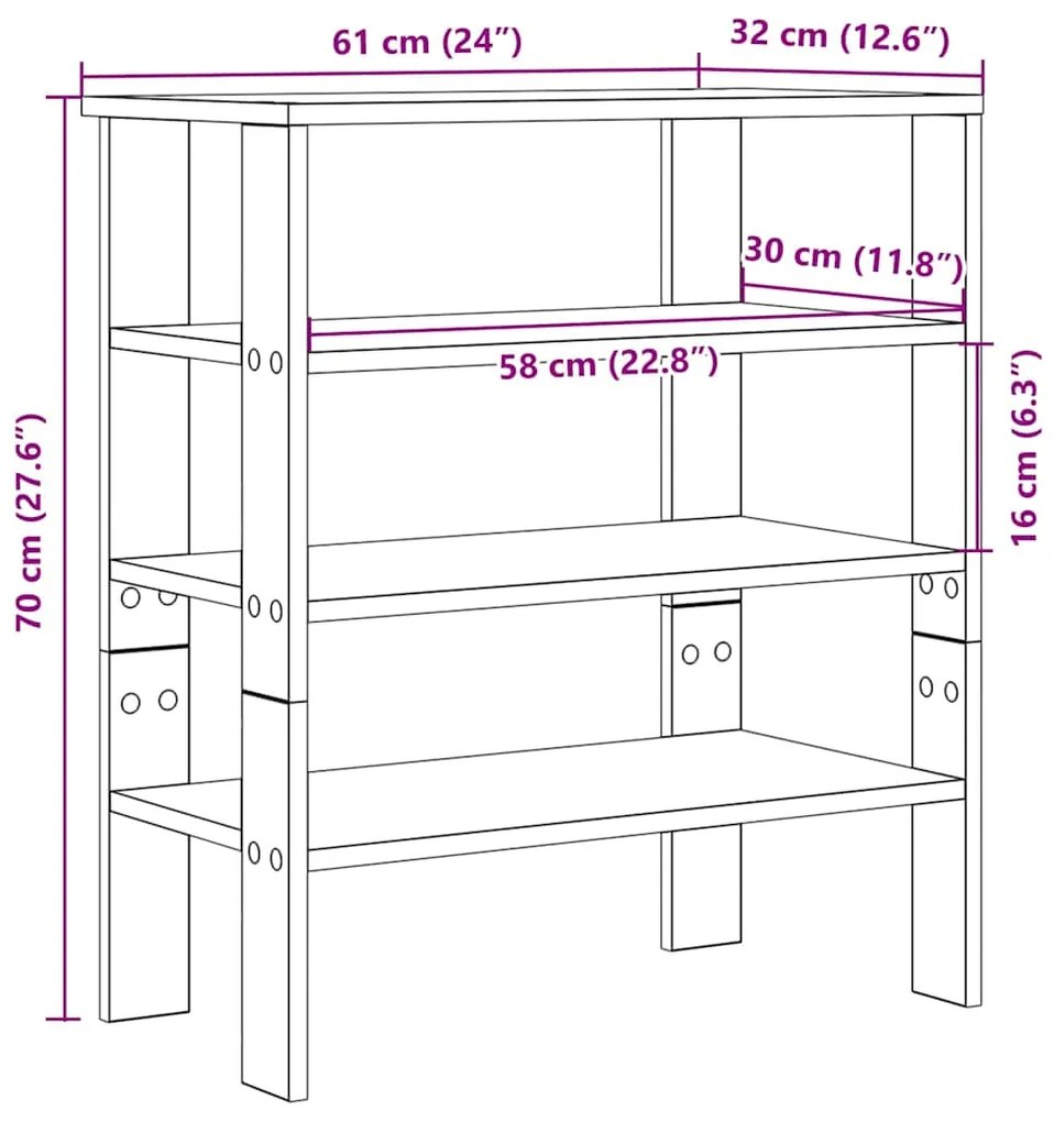 ΡΑΦΙ ΠΑΠΟΥΤΣΙΩΝ ΚΑΦΕ ΔΡΥΣ 61X32X70 CM ΚΑΤΑΣΚΕΥΑΣΜΕΝΟ ΞΥΛΟ 859848