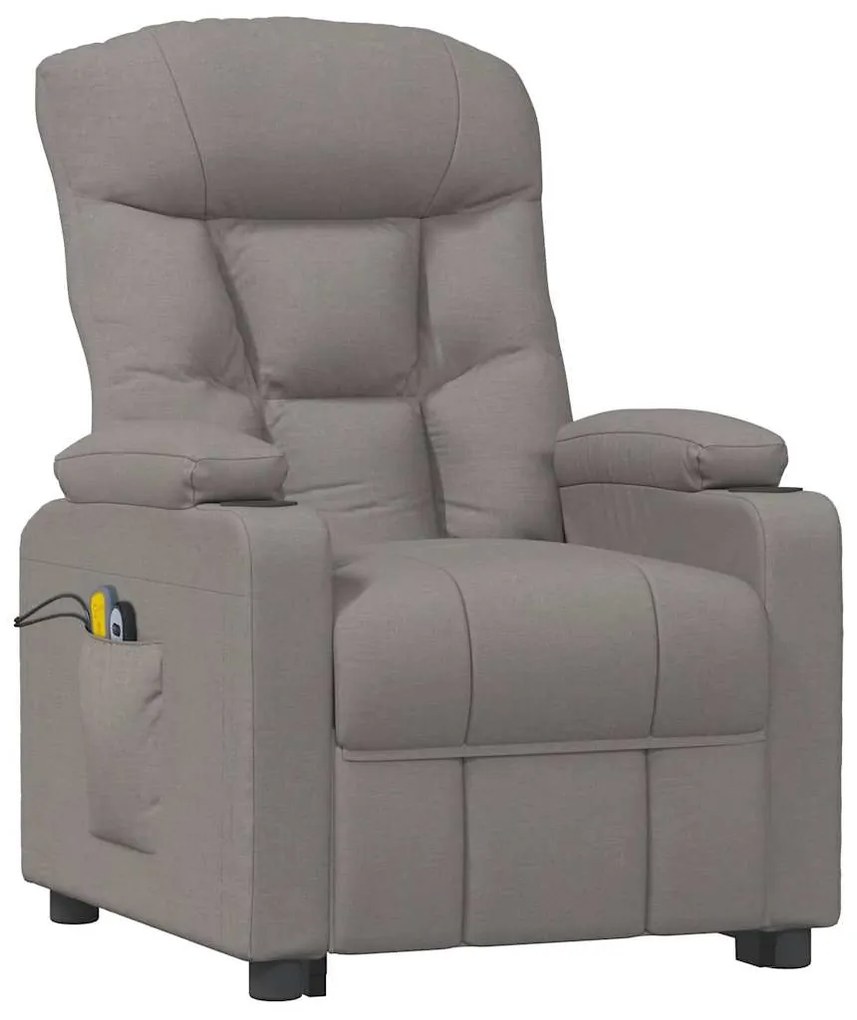 vidaXL Πολυθρόνα Μασάζ με Ανύψωση Taupe Υφασμάτινη
