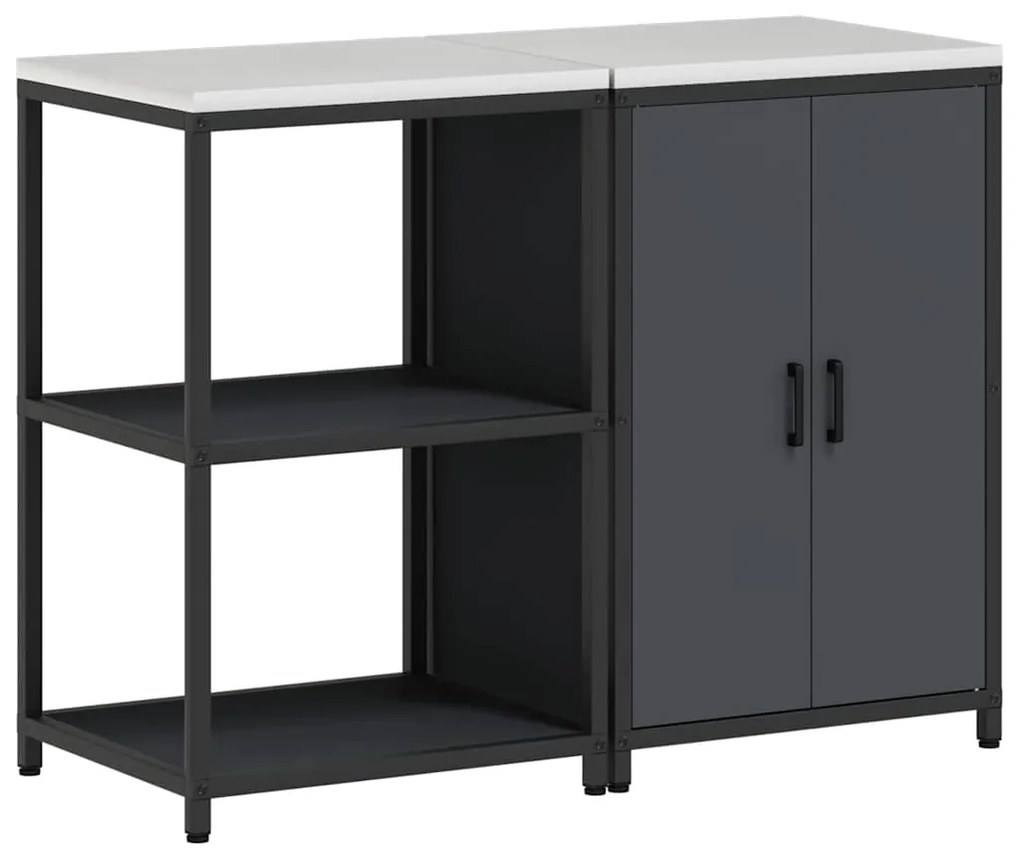 vidaXL Σετ Αποθήκευσης Κουζίνας 2 pcs Ανθρακί Ψυχρής έλασης χάλυβας