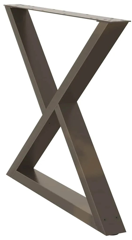 vidaXL Πόδια Τραπεζαρίας 2 τεμ. από Φυσικό Ατσάλι 90x(72-73,3) εκ. Ατσάλι