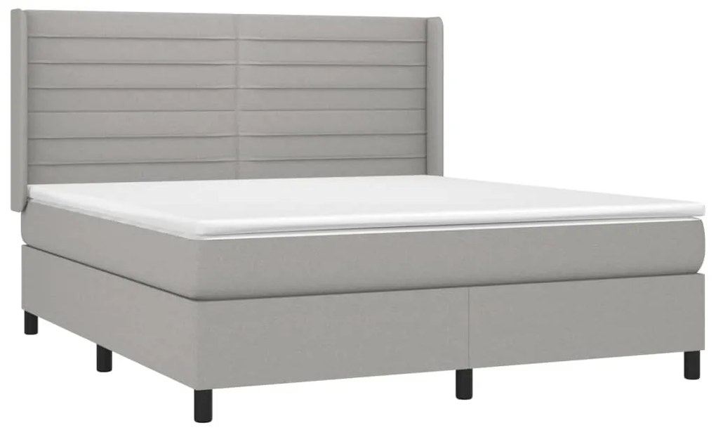 ΚΡΕΒΑΤΙ BOXSPRING ΜΕ ΣΤΡΩΜΑ &amp; LED ΑΝ.ΓΚΡΙ 160X200ΕΚ. ΥΦΑΣΜΑΤΙΝΟ 3138405