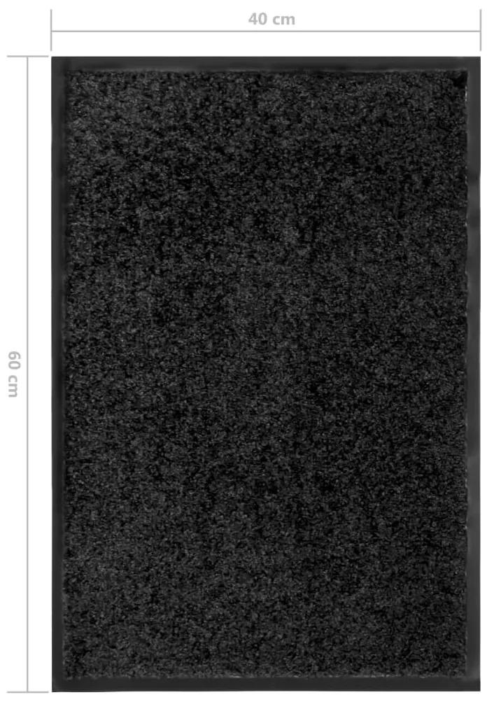 vidaXL Πατάκι Εισόδου Πλενόμενο Μαύρο 40 x 60 εκ.
