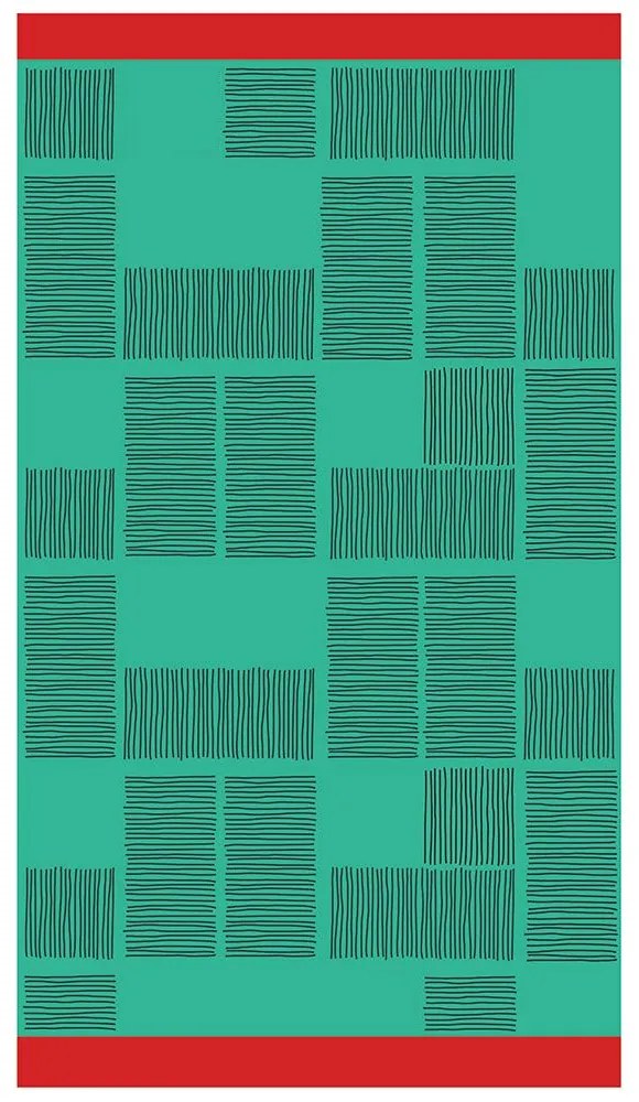 Πετσέτα Θαλάσσης EV32 Green-Red Palamaiki Θαλάσσης 90x160cm 100% Cotton
