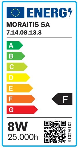 Λαμπτήρας E14 LED C37 8watt 6500Κ Ψυχρό Λευκό (7.14.08.13.3) - 1.5W - 20W - 7.14.08.13.3