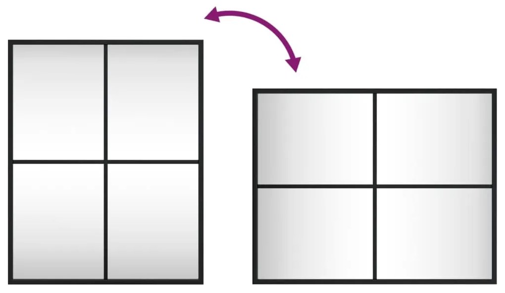 Καθρέφτης Ορθογώνιος Μαύρος 40 x 50 εκ. από Σίδερο - Μαύρο