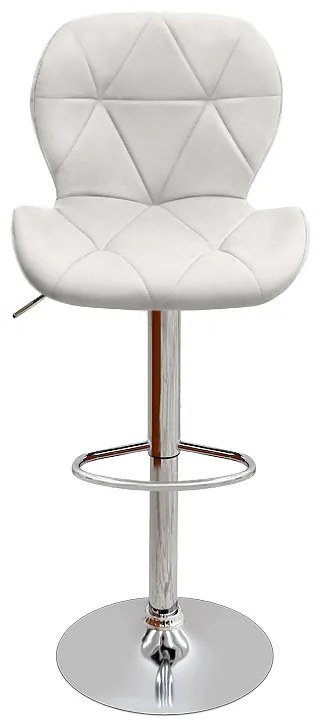 Σκαμπό μπαρ Dolores Megapap με ρυθμιζόμενο ύψος PU λευκό - βάση χρωμίου 45,5x38x89/109εκ.