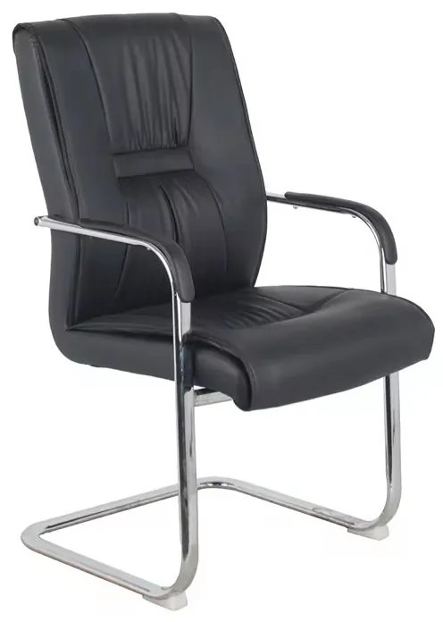 Καρέκλα επισκέπτη Nioze pakoworld μαύρο pu-πόδι χρωμίου 57x50x95εκ