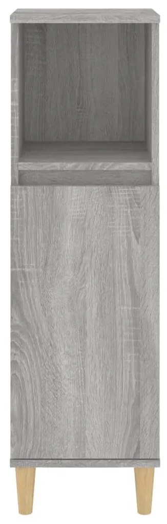 vidaXL Ντουλάπι Μπάνιου Γκρι Sonoma 30x30x100 εκ. Επεξεργασμένο Ξύλο