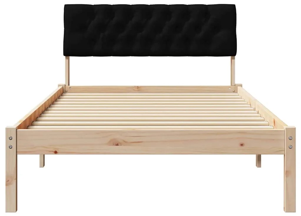 vidaXL Σκελετός Κρεβατιού με κεφαλάρι Καφέ και μαύρο 100 x 200 cm