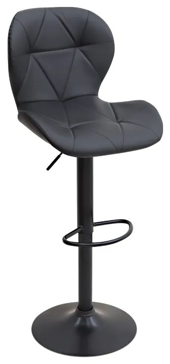 Σκαμπό μπαρ Dolores Megapap με ρυθμιζόμενο ύψος PU μαύρο - βάση μαύρο ματ 45,5x38x89/109εκ.