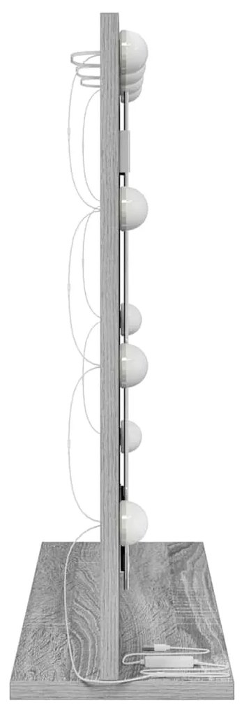 vidaXL Καθρέφτης Vanity με LED Φώτα Γκρι Σονομά 60x55x18 εκ