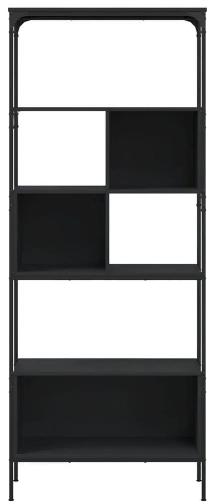 Βιβλιοθήκη 5 Επιπέδων Μαύρη 76 x 33 x 188,5 εκ. Επεξεργ. Ξύλο - Μαύρο