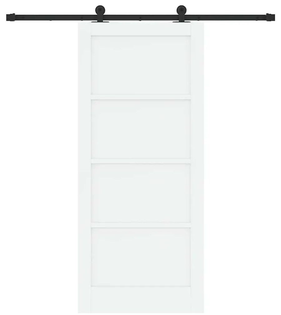 vidaXL Σετ Συρόμενης Πόρτας Λευκό και μαύρο 86 x 198.5 cm