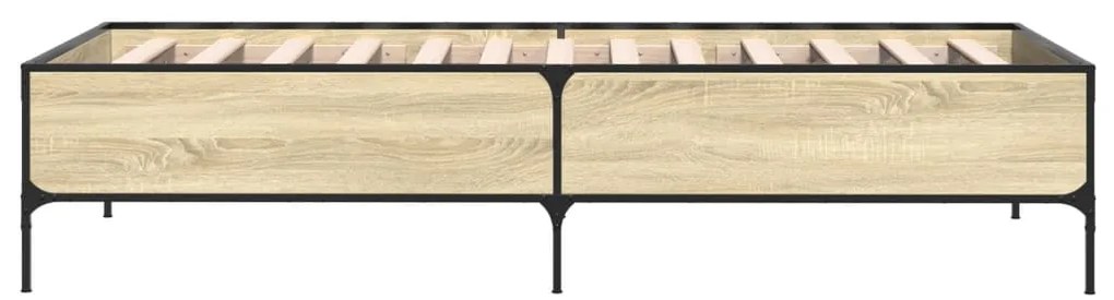 vidaXL Πλαίσιο Κρεβατιού Sonoma Δρυς 90x200 εκ. Επεξ. Ξύλο &amp; Μέταλλο