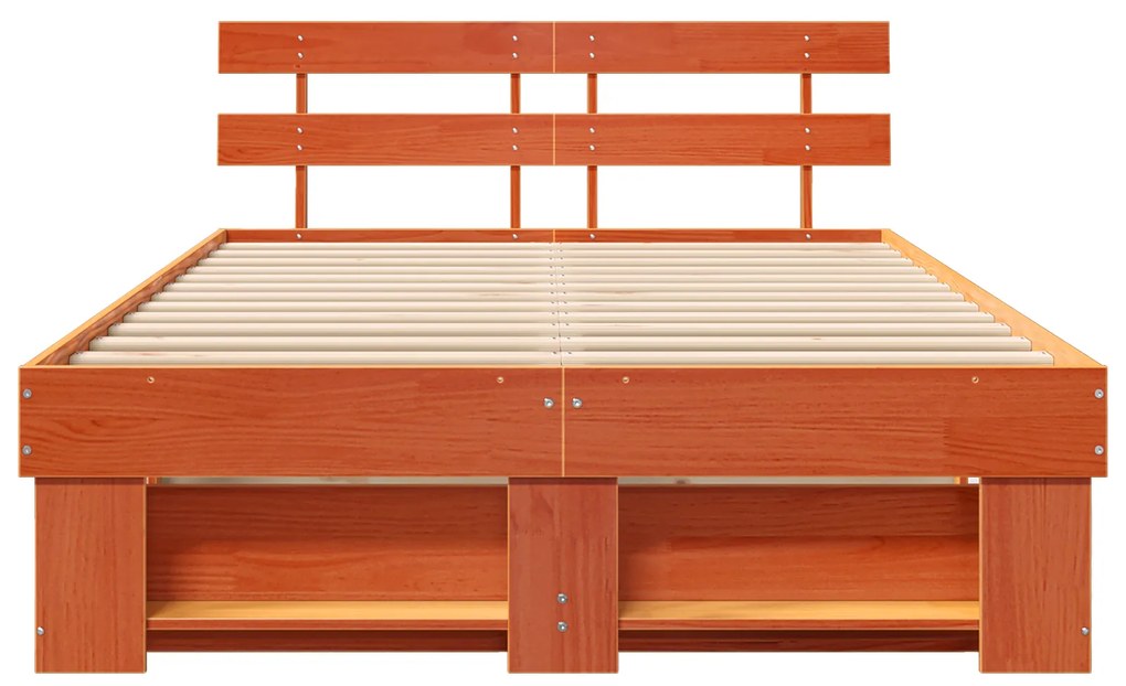 vidaXL Σκελετός Κρεβατιού Καφέ κεριού 140 x 190 cm Μασίφ ξύλο πεύκου