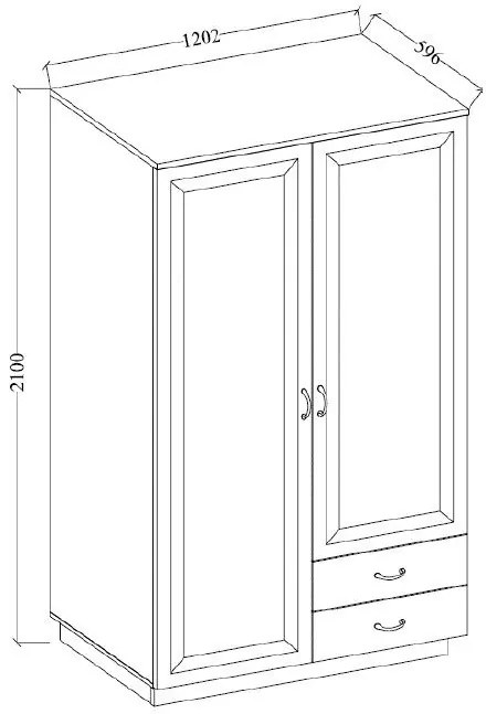 Ντουλάπα δίφυλλη Yvette 2D2S